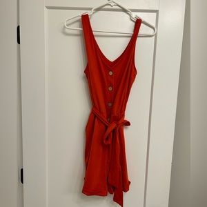 Belted Rolled-Hem Romper
